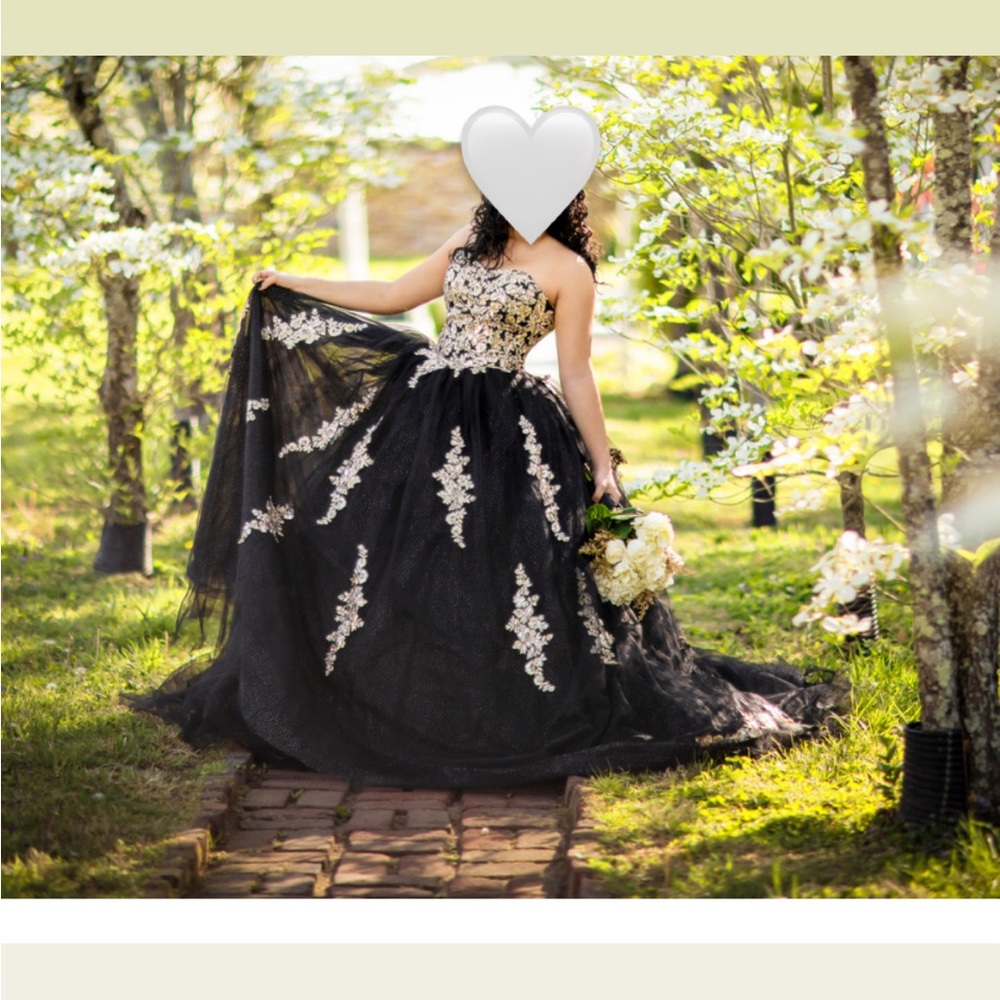 Elegant Black and White Gown
